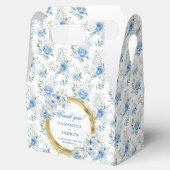 Klassische Boho Light Blue Gold Gastgeschenk Hochz Geschenkschachtel (Geöffnet)