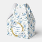 Klassische Boho Light Blue Gold Gastgeschenk Hochz Geschenkschachtel (Vorderseite)