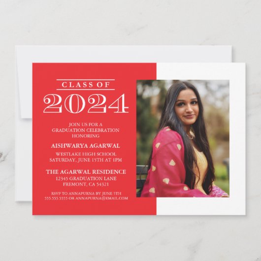 KLASSISCHE BOLD-KLASSE VON 2024 ABSCHLUSS EINLADUNG (Vorderseite)