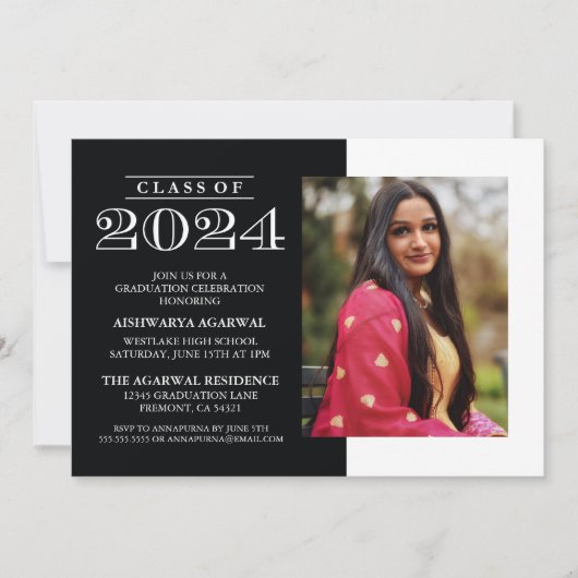 KLASSISCHE BOLD-KLASSE VON 2024 ABSCHLUSS EINLADUNG (Vorderseite)