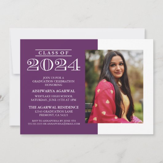 KLASSISCHE BOLD-KLASSE VON 2024 ABSCHLUSS EINLADUNG (Vorderseite)