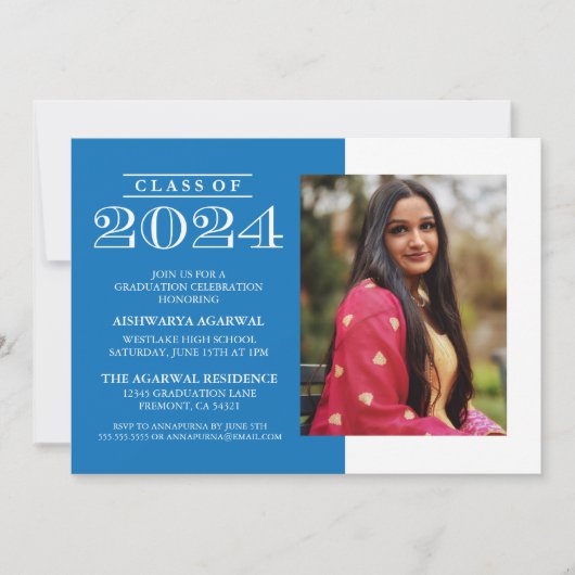 KLASSISCHE BOLD-KLASSE VON 2024 ABSCHLUSS EINLADUNG (Vorderseite)