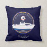 Klassische Boote - Albin 25 Wurfskissen Kissen<br><div class="desc">Stylized Albin 25 Set auf reichem Marineblau-Wappen umrandete mit Goldseilrohrleitung. Fertigen Sie es besonders an,  indem Sie einen Bootsnamen,  um dieses Kissen ein einzigartiges Geschenk für selbst zu machen addieren oder zu geben speziellem jemand.</div>