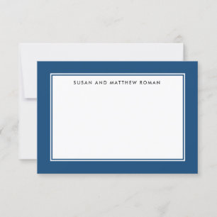 Klassische Border Blue Personalisiert Petite Flat  RSVP Karte