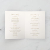 Klassische Border Ivory und Gold zeitlose Hochzeit Programm (Innenseite)