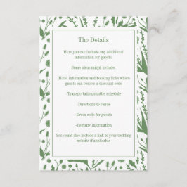 Klassische Botanicals-Klassiker auf der Grünen Hoc Begleitkarte