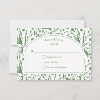 Klassische Botanicals-Klassiker auf der Grünen Hoc RSVP Karte