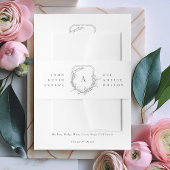 klassische botanische Blumenbezeichnungen & monogr Einladungsbanderole