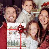 Klassische botanische Fotocollage Frohe Weihnachte Geschenkpapier