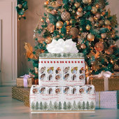 Klassische botanische Fotocollage Frohe Weihnachte Geschenkpapier