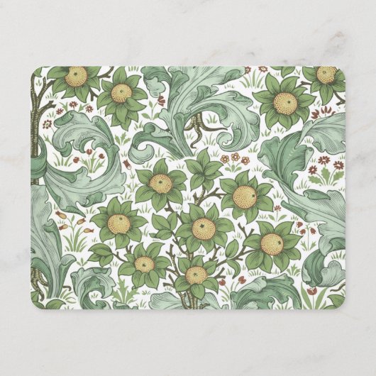 Klassische Botanische Hochzeitskarte Begleitkarte (Rückseite)