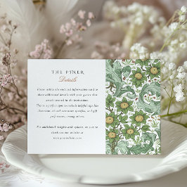 Klassische Botanische Hochzeitskarte Begleitkarte