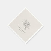Klassische Botanische Monogramm-Hochzeit Serviette (Ecke)