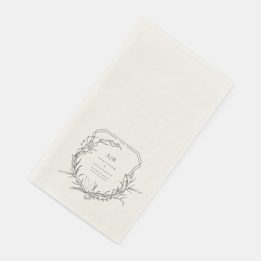 klassische botanische Namen Monogramm Wappen Hochz Serviette (Ecke)