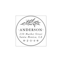 Klassische Botanische Rücksendeadresse Gummistempel