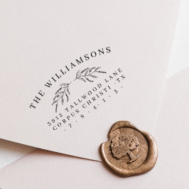 Klassische botanische Rücksendeadresse Gummistempel