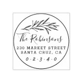 Klassische botanische Skriptnamen Runde Rücksendea Gummistempel (Prägung)