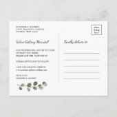 Klassische botanische Vegetation Save the Date Gol Ankündigungspostkarte (Rückseite)