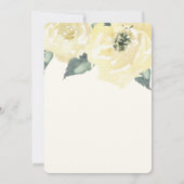 Klassische Botanische Weißcreme-Rose Blumenzehen Einladung (Rückseite)