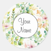 Klassische botanische Wildblumen Runder Aufkleber (Vorderseite)