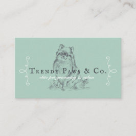 Klassische Boutique Stil Pet Salon Spitz Dog Visitenkarte
