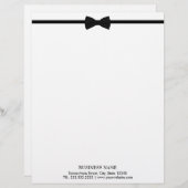 Klassische Bow-Krawatte Elegant Schwarz & Weiß Briefkopf (Vorne/Hinten)