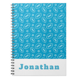 Klassische Boys Blue Football Star Ball Muster Nam Notizblock