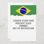 Klassische brasilianische Flagge Einladung (Vorne/Hinten)
