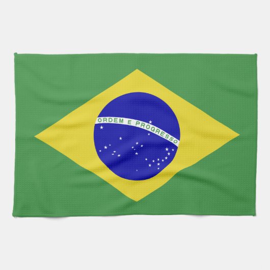 Klassische brasilianische Flagge Handtuch (Horizontal)