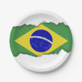 Klassische brasilianische Flagge Pappteller (Vorderseite)