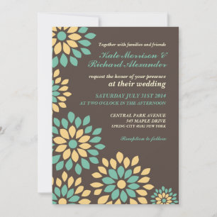 Klassische Braune Florale Hochzeitseinladung im Fr Einladung