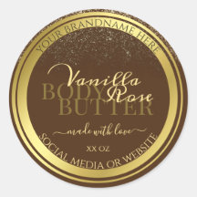 Klassische braune Produktverpackungsmarken Gold Fr