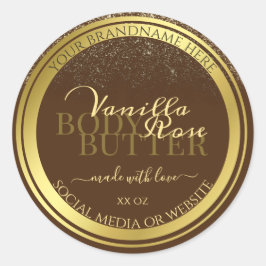 Klassische braune Produktverpackungsmarken Gold Fr Runder Aufkleber
