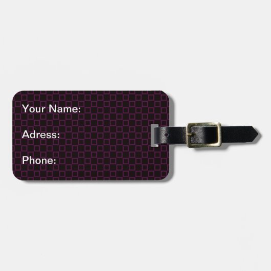 Klassische Braunkirsche Gepäckmarke Gepäckanhänger (Vorderseite horizontal)