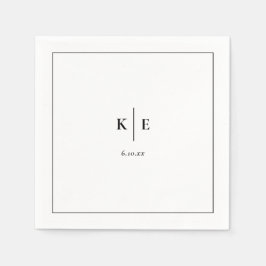 Klassische Braut und Groom Monogram Wedding Napkin Serviette
