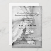 Klassische Brautdusche Einladung Schwarz/Weiß (Vorne/Hinten)