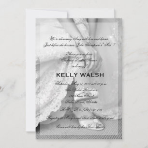 Klassische Brautdusche Einladung Schwarz/Weiß