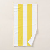 Klassische breite Streifen, gelb, gelb, weiß Badhandtuch Set (Handtuch)