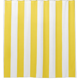 Klassische breite Streifen, gelb und weiß Duschvorhang