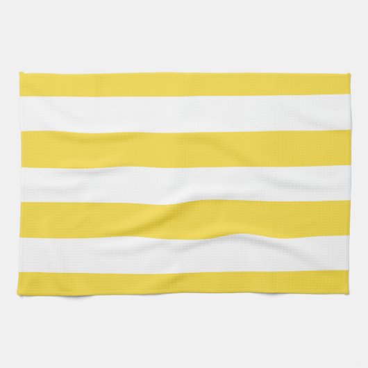 Klassische breite Streifen, gelb und weiß Geschirrtuch (Horizontal)