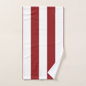 Klassische breite Streifen, rot und weiß Badhandtuch Set (Handtuch)