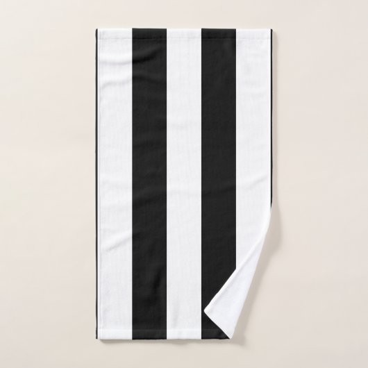 Klassische breite Streifen, schwarz und weiß Badhandtuch Set (Handtuch)