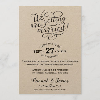 KLASSISCHE BREITKARTE - KRAFTPAPIER EINLADUNG