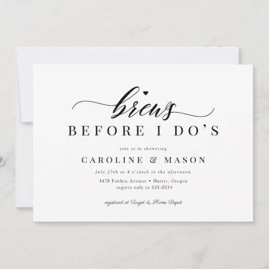 Klassische Brews vor dem Paarkuchen-Brautparty Einladung (Vorderseite)