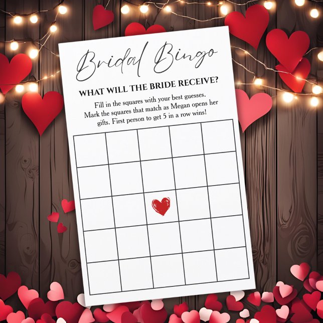 Klassische Bridal Bingo Polterabend Game Card (Classic Bridal Bingo Wedding Shower Game Card)