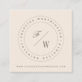 Klassische Briefmarke des doppelten Monogramms Min Quadratische Visitenkarte (Vorderseite)