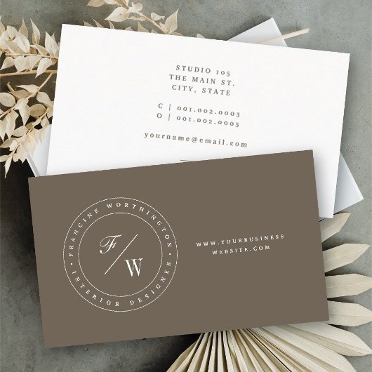 Klassische Briefmarke des doppelten Monogramms Min Visitenkarte