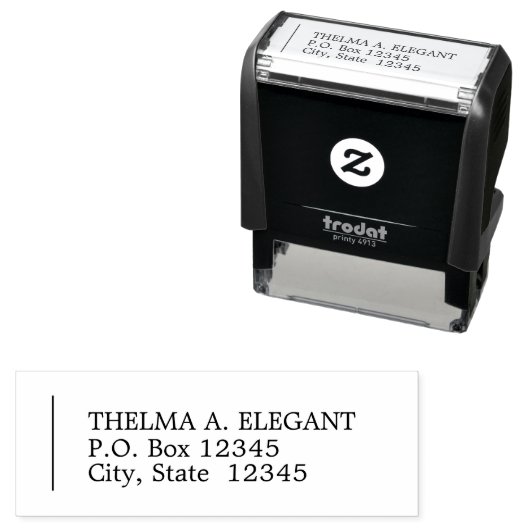 Klassische Briefmarke mit Links Aligned-Rücksendea Permastempel (Beispiel)