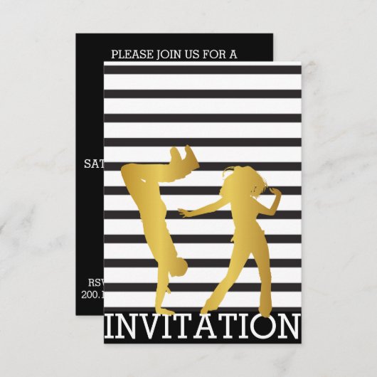 Klassische Bruch-Tanz Dico angesagte Einladung (Vorne/Hinten)