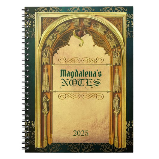 Klassische Bucheinband-mittelalterliche Notizblock (Vorderseite)